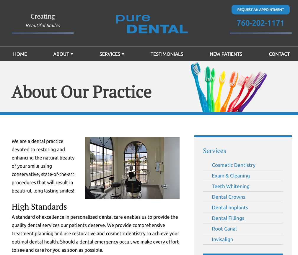 dental website template example