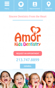 mobile website for pediatric dentists