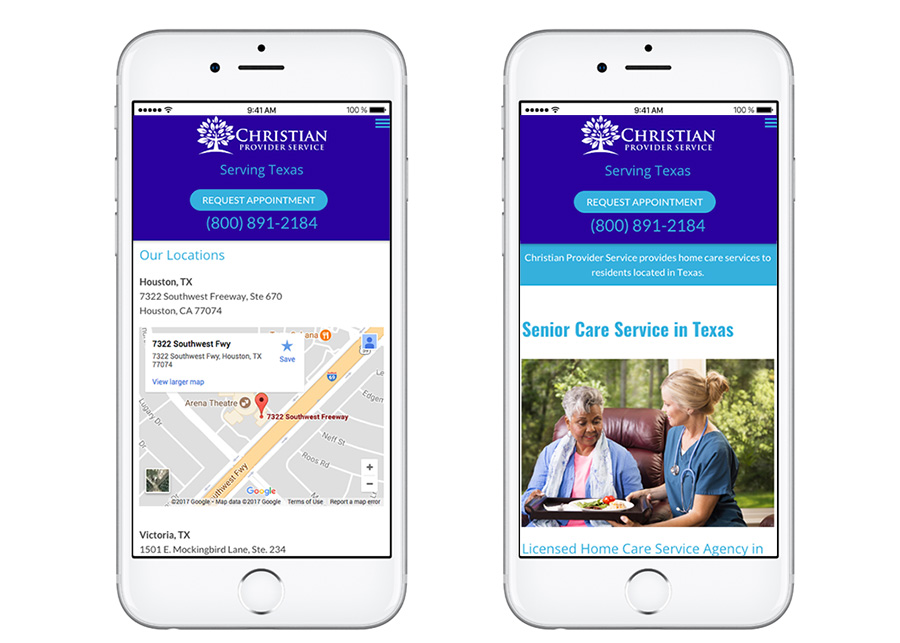 elderly home care website designs